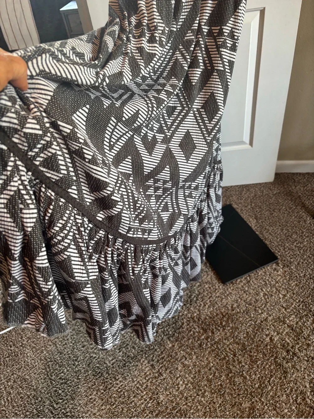 aerie Black and White Patterned Maxi Dress